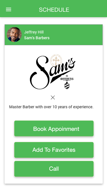 Book'd app barber view